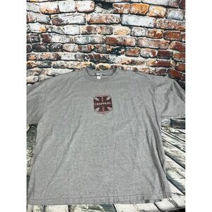 Vtg West Coast Choppers Long Beach CA Graphic T Shirt Mens 3XL Gray Short Sleeve